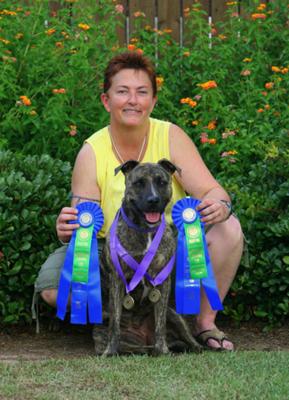 Roper with her AKC Titles!